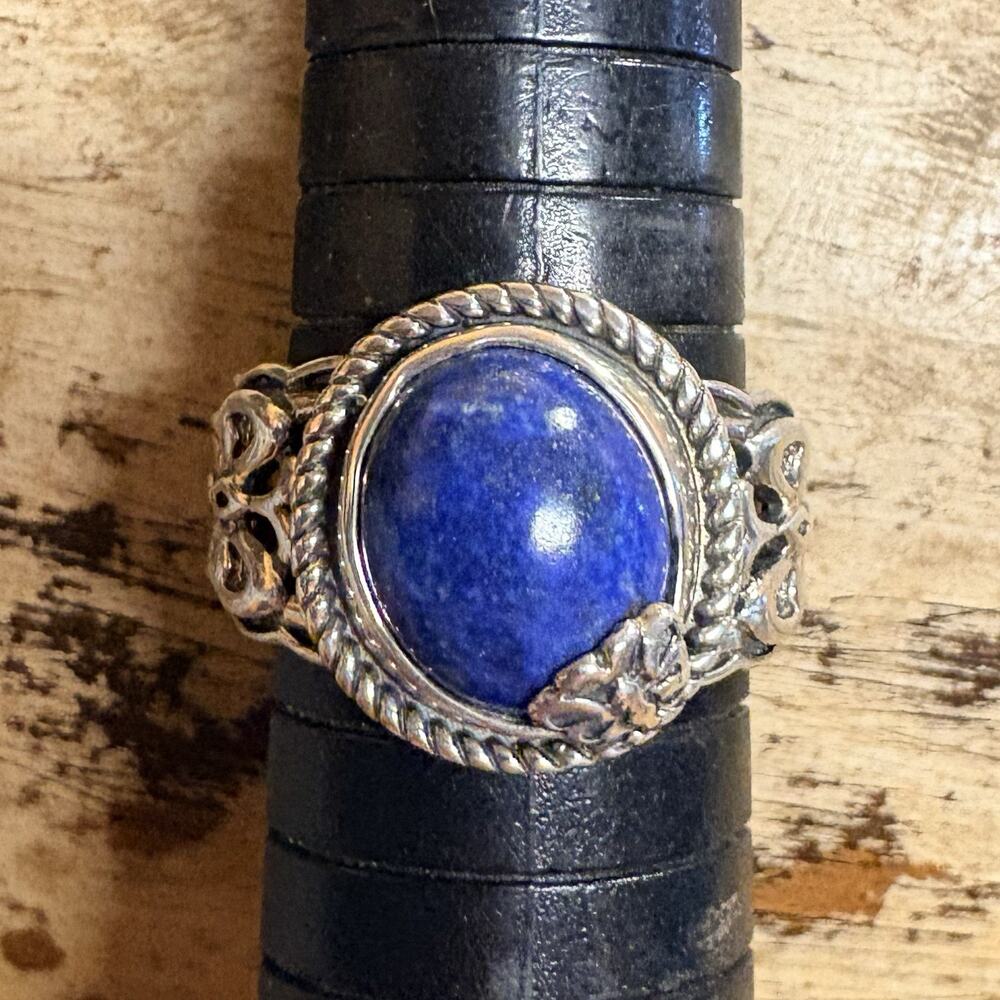 American West Ring Size 9 Sterling Silver & Lapis with Butterflies Relios CP